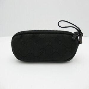 Gucci Pouch Black Canvas GG Bag